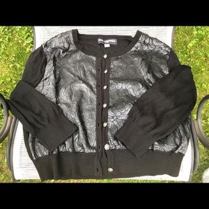 Karl Lagerfeld Button Black Cardigan XL
